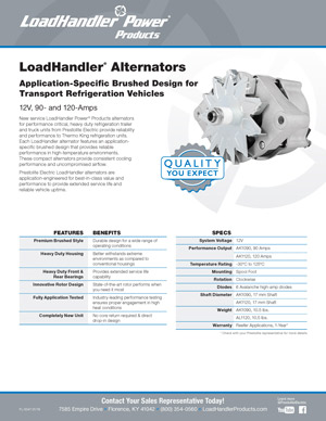 LoadHandler Transport Refrigeration Vehicle Alternators flyer